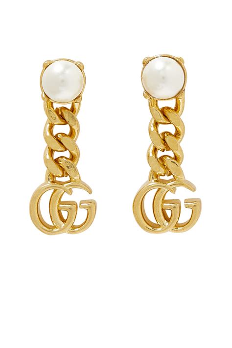 gucci earrings with pearls|gucci pearl double earrings.